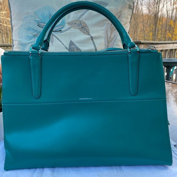 Coach Handbags - COACH RETIRED BOROUGH Authentic Teal Bag.